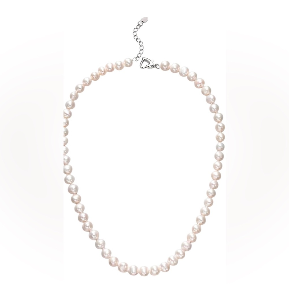Pearlmes Pearl Strand Necklaces Jewelry with Heart Clasp 8mm/41cm